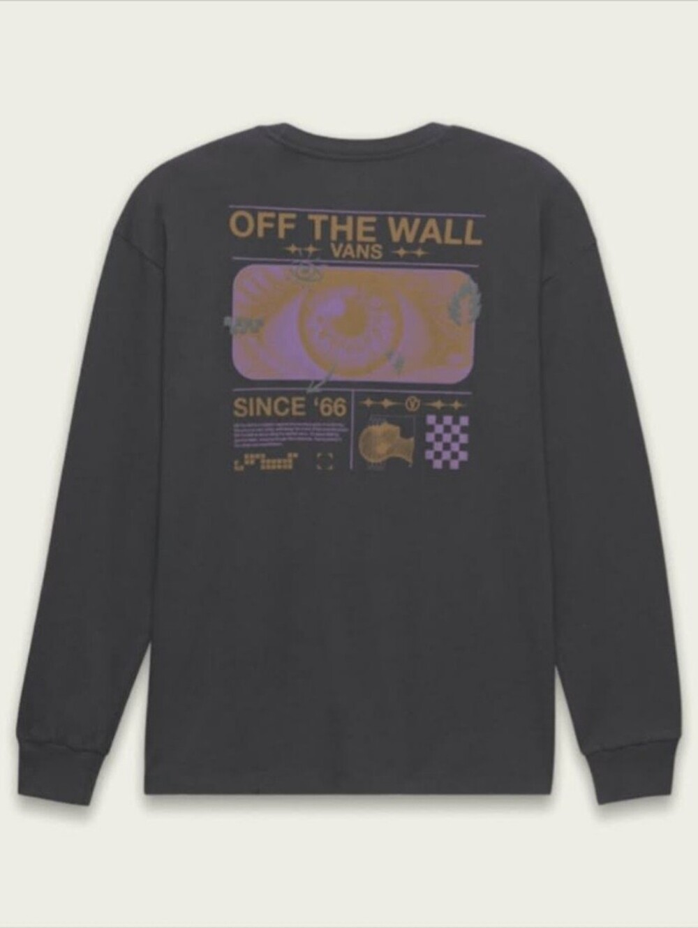 NWT Vans Off The Wall Reflection Long-Sleeve T-shirt w/ Purple and Gold Accents